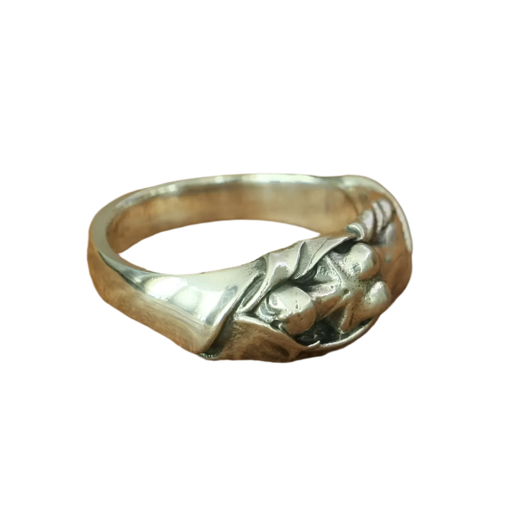 925 Sterling Silver Naked Angel Biker Ring