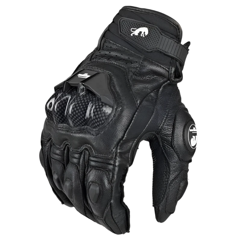 Genuine Leather Motorcycle Gloves – Racing Motorbike Gloves for Road Riding & Protection