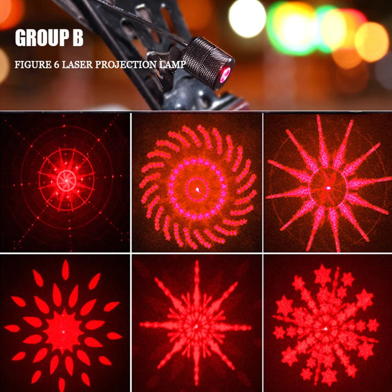 Motorcycle LED Laser Spotlights – Rear-End Collision Warning & Fog Tail Lights with Burst Flash Pattern