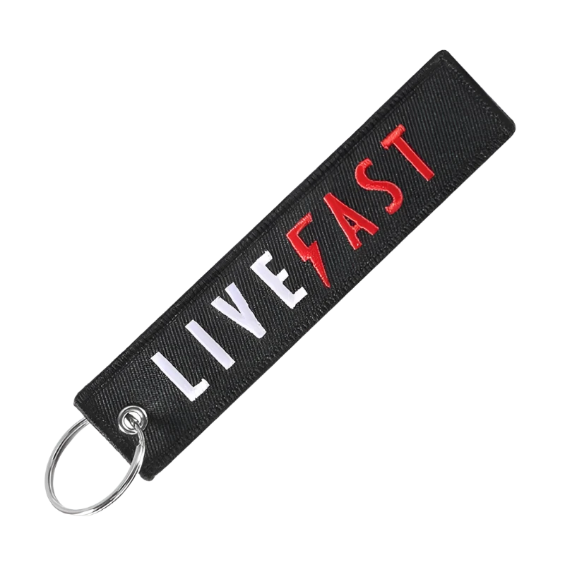 Embroidered Key Tag – Live Fast