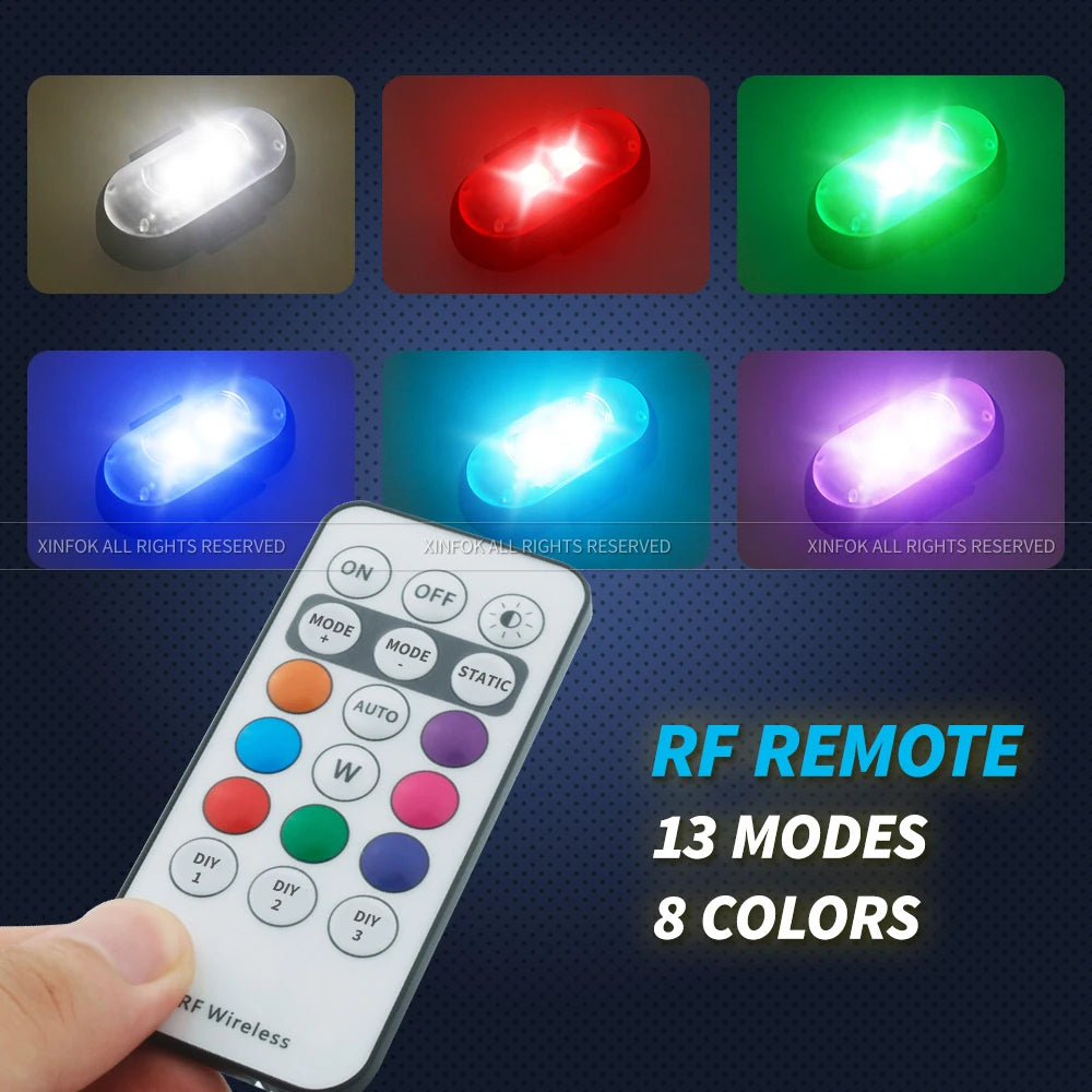 7-Color Wireless RGB Aircraft & Motorcycle Strobe Warning Lights – USB Rechargeable