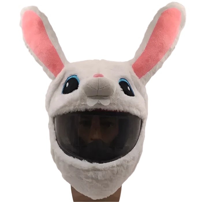 Motorcycle Helmet Cover – Fluffy Bunny 🐰✨