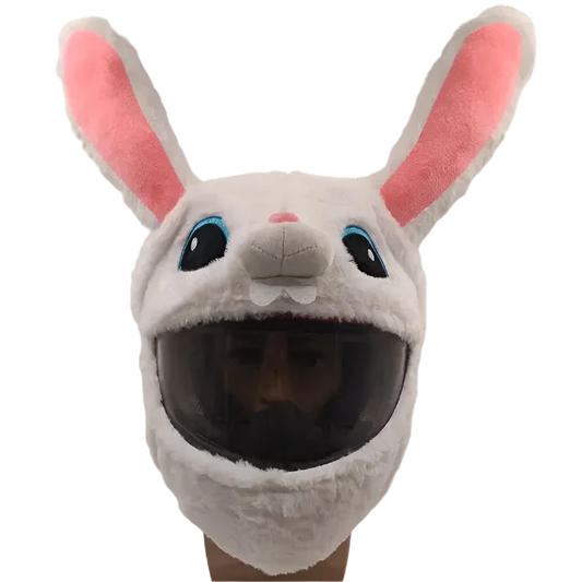 Motorcycle Helmet Cover – Fluffy Bunny 🐰✨