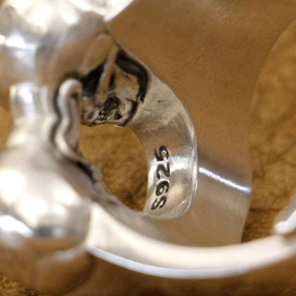 Love Forever 925 Sterling Silver Skulls Heart Ring