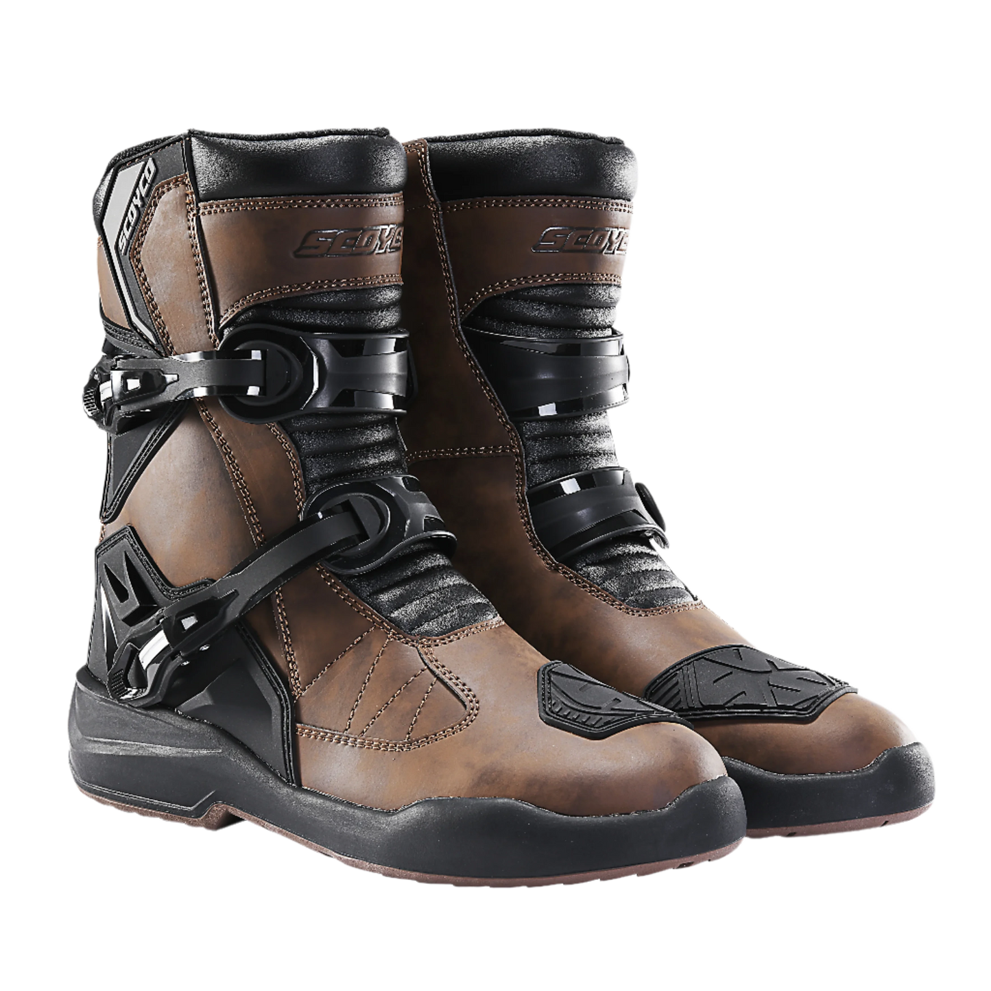 Waterproof Leather Motocross Boots – Anti-Slip, Wear-Resistant Biker Gear