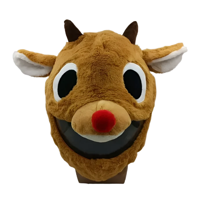 Motorcycle Helmet Cover – Festive Reindeer 🦌🎉