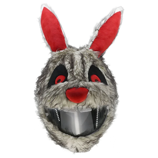 Motorcycle Helmet Cover  - Grey Rabbit