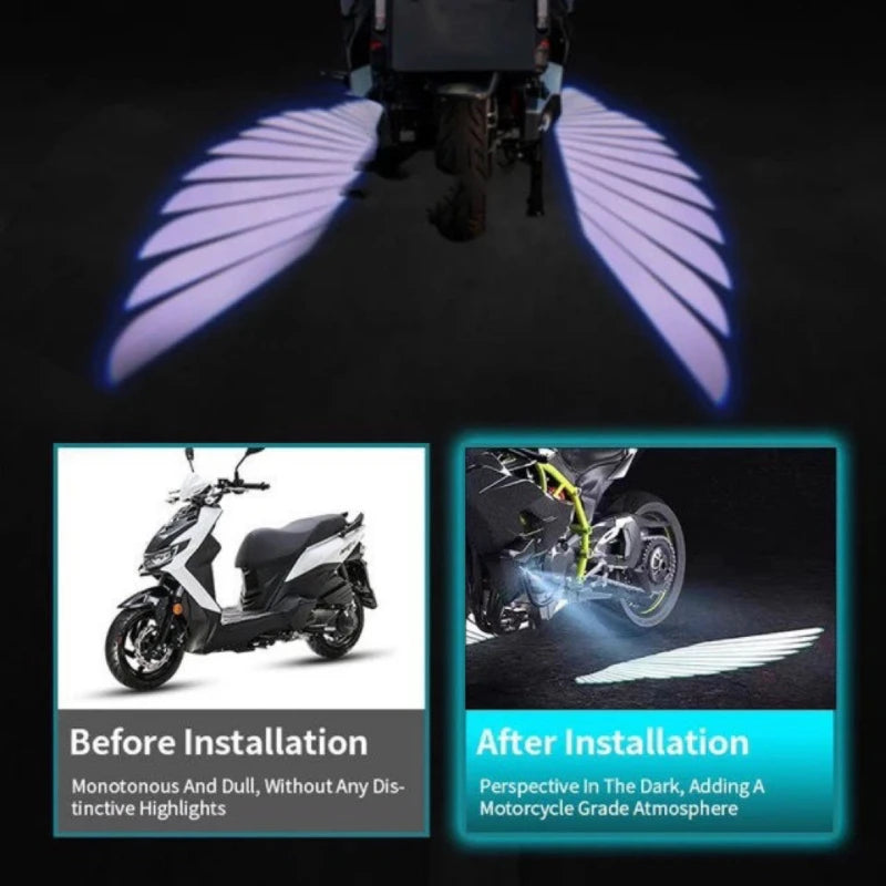 Ghost Angel Wings LED Underbody Light Projector for Motorcycles – 2-Piece Set