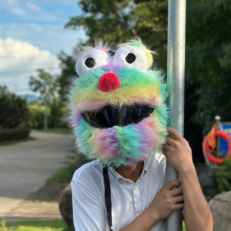 Motorcycle Helmet Cover - Rainbow Monster