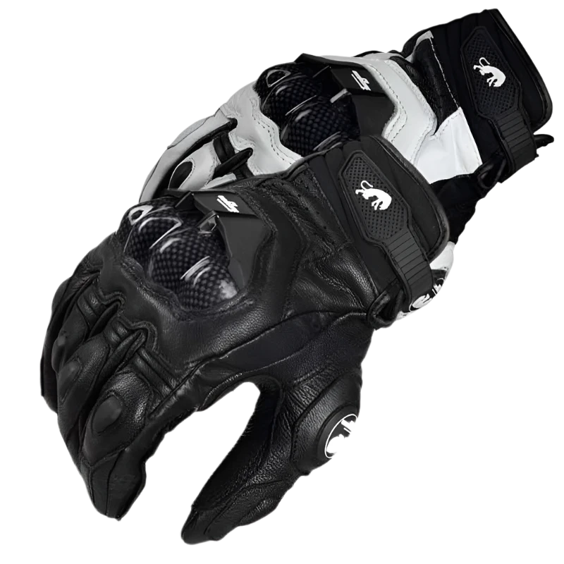 Genuine Leather Motorcycle Gloves – Racing Motorbike Gloves for Road Riding & Protection