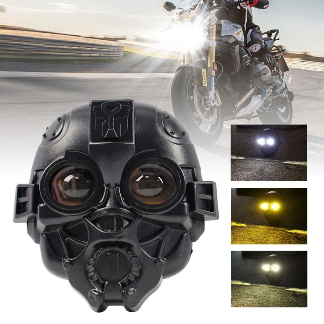 LED Double Lens Spotlight – White & Yellow Auxiliary Fog Lamp for Motorcycles