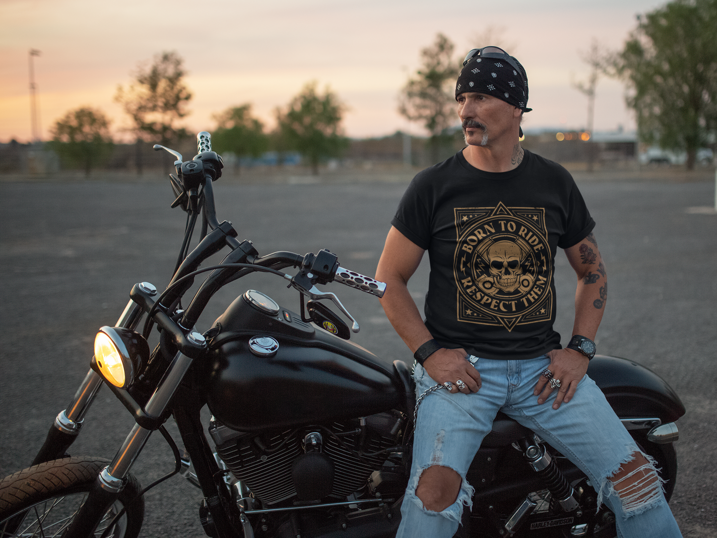 "Born to Ride, Respect Them" Biker Tee